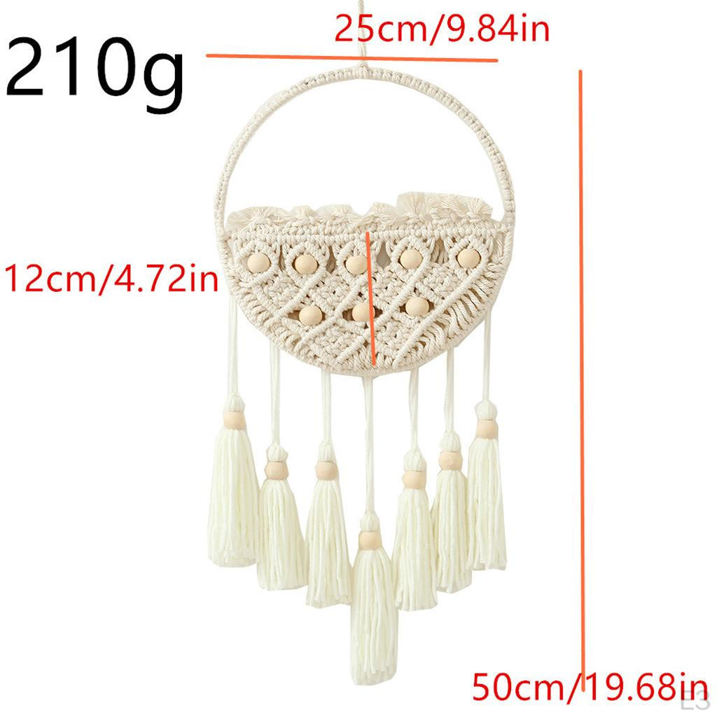 Бежевый Макраме Настенный Подвесной Ручная Работа Гобелен Оконный Карман Геометрическое искусство Почтовый Держатель Корзина Прихожая