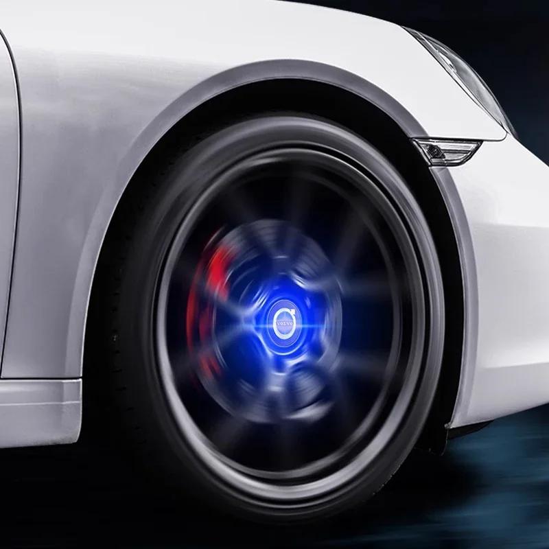 For Volvo Hub Light Car Wheel Caps Light Center Cover Lighting Cap Floating Illumination LED Auto For Volvo XC40 XC60 XC90 S60 V