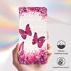 Red Butterfly Pattern PU Leather Wallet Phone Case–Magnetic Clasp,Shockproof & Card Slots for iPhone,Samsung,Huawei,Xiaomi,Moto,Oppo Vivo and More