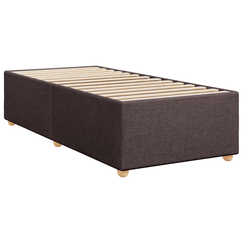 Box Spring Bed with Mattress Dark Brown 90 x 190 cm Fabric