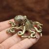 Yousheng Octopus Ornament Tabletop Retro Alloy Octopus Squid Figurine Solid Metal Collectible Octopus Statue for Home Office Car Decor