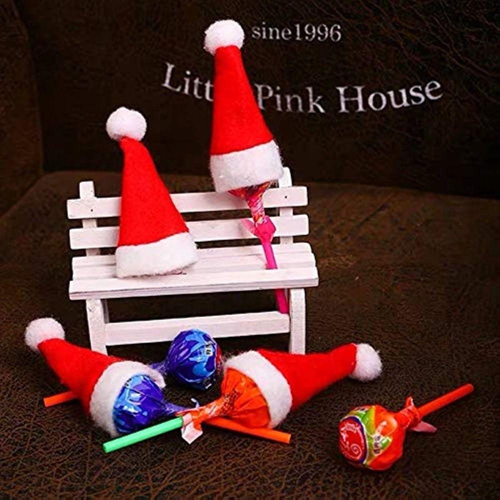 Бутылка Украшение Мини Рождественская Шапка Леденец Топпер Винная Бутылка Шапка Новые Рождественские Шапки Санты Вечеринка