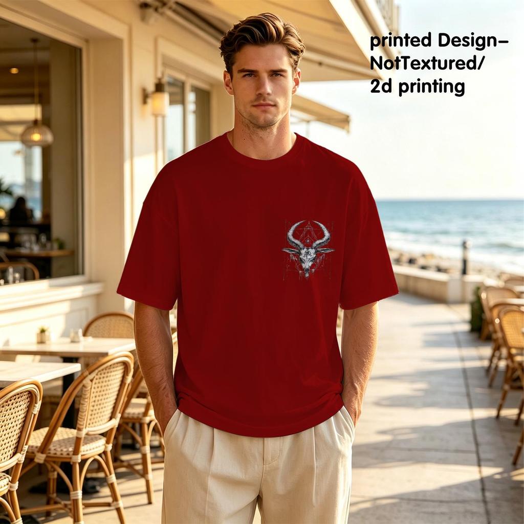 Men's Breathable T-Shirt with Fun Creative 2D Print, Day of the Dead Design, Comfortable Fabric for Daily Casual Wear