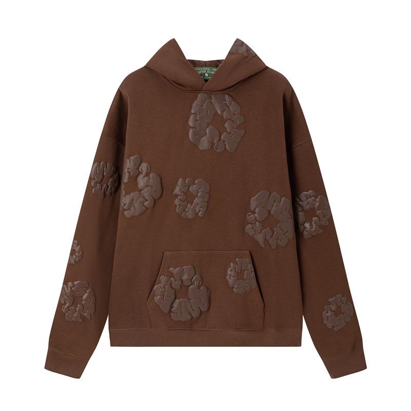 Джинсовые слезы Капок Пена Принт Американский стиль Комплект из толстовки и спортивных штанов для пары