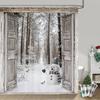 Зимняя Рождественская Занавеска для Душа, Милый Снеговик Зимний Лес Сосна Сцена Занавеска для Душа Для Ванной Комнаты Рустик Фермерский Дом Рождество