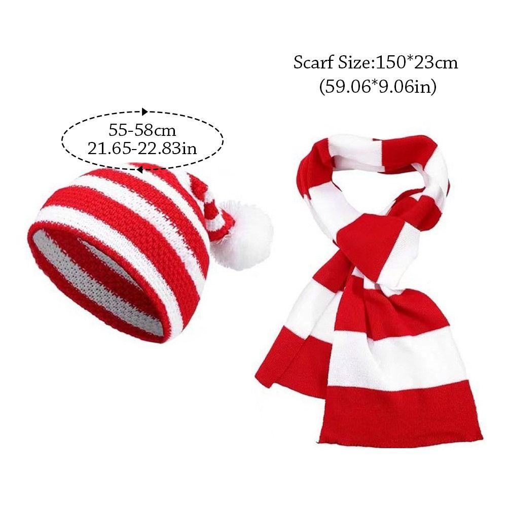2/3Pcs Set Christmas Knitted Gloves Soft Xmas Gifts New Year Gift Santa Cap  for Men Women