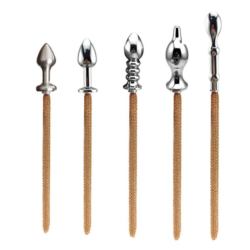 Металлическая цепочка Хвост Анальная пробка Унисекс Игрушки для анального секса Фетиш Анальные пробки Хвосты