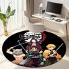 Classic Japanese-style cartoon Demon Slayer round rug, home soft decorative anti-slip yoga mat and chair mat, outdoor floor mat carpet K7