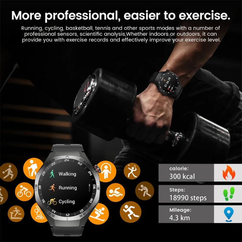 New Smart Watch Men NFC HD AMOLED Screen GPS Motion Trajectory Heart Rate Bluetooth Call Sports Smart Watch IP68 Wireless Charging