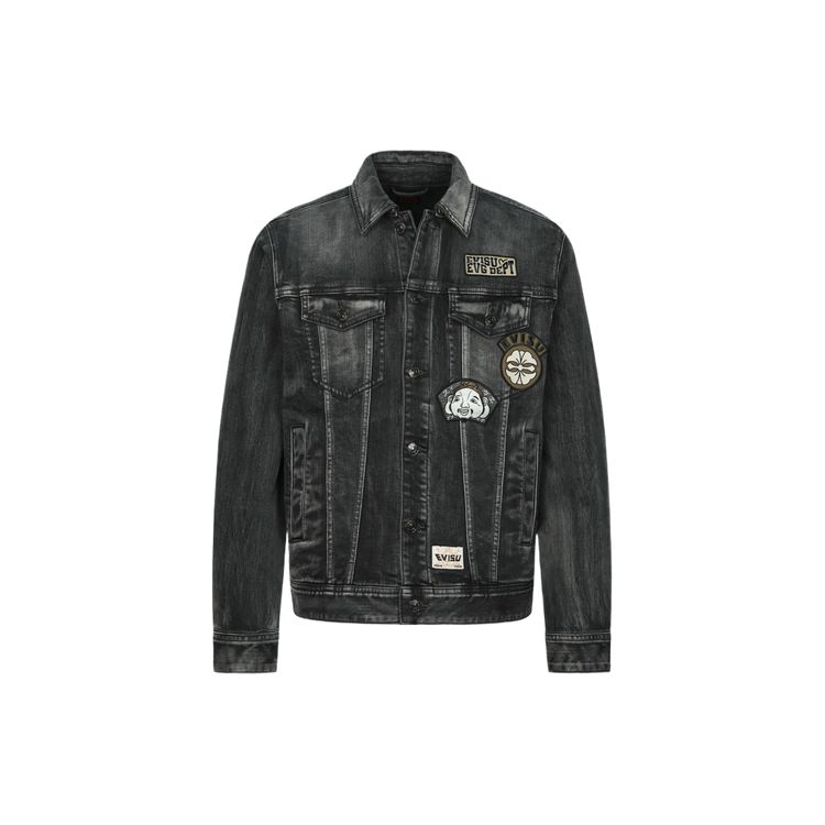Evisu Джинсовая куртка с вышивкой SS24 Мужские куртки Черный 2ESHTM4DJ8003RXDP