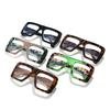 New large frame blue light glasses women's fashion thick square computer glasses simple frame eyes
