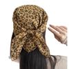 Y2K Lady Hair Shawl Wrap Female Neckerchief Retro Leopard Print Square Scarf for Women Satin Thin Edge Scarves Head Band Fashion