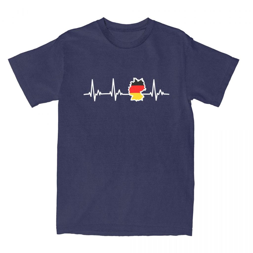 Couple T-Shirt German Flag T-Shirts Popular My Heart Beats for Germany White Heartline Summer Tees 100 Cotton Clothes Plus Size