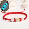 Браслет на удачу в год змеи из красной веревки, плетеная цепочка на руку, светящийся камень, регулируемый, плетеный вручную, браслет на запястье в год змеи, подарочный браслет на новый год