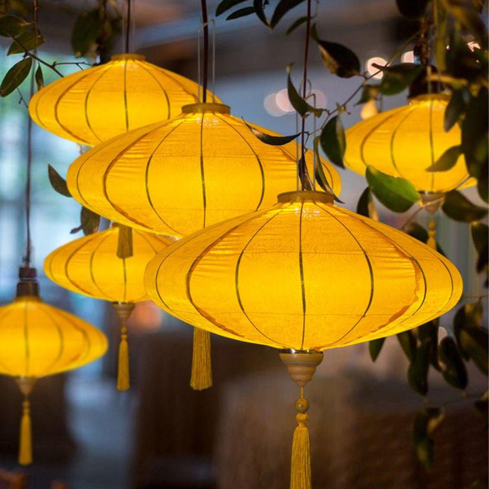 Handmade Fabric Retro Vietnamese Lantern Traditional Festival Japanese Lantern Wedding Party