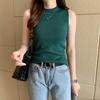 Vest Women's Spring and Summer Semi-turtleneck Bottoming Sweater Sleeveless Knitted Top Thickened Inside with Small Suspenders Outside