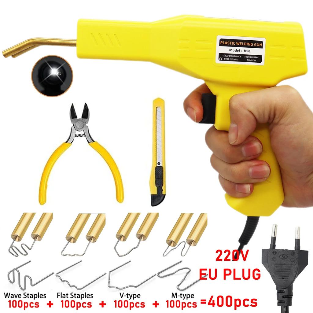 50W Plastic Welding Machine Car Bumper Repair Kit Hot Stapler Hot Air Gun Crack Repair for Removing Body Dent Cracks