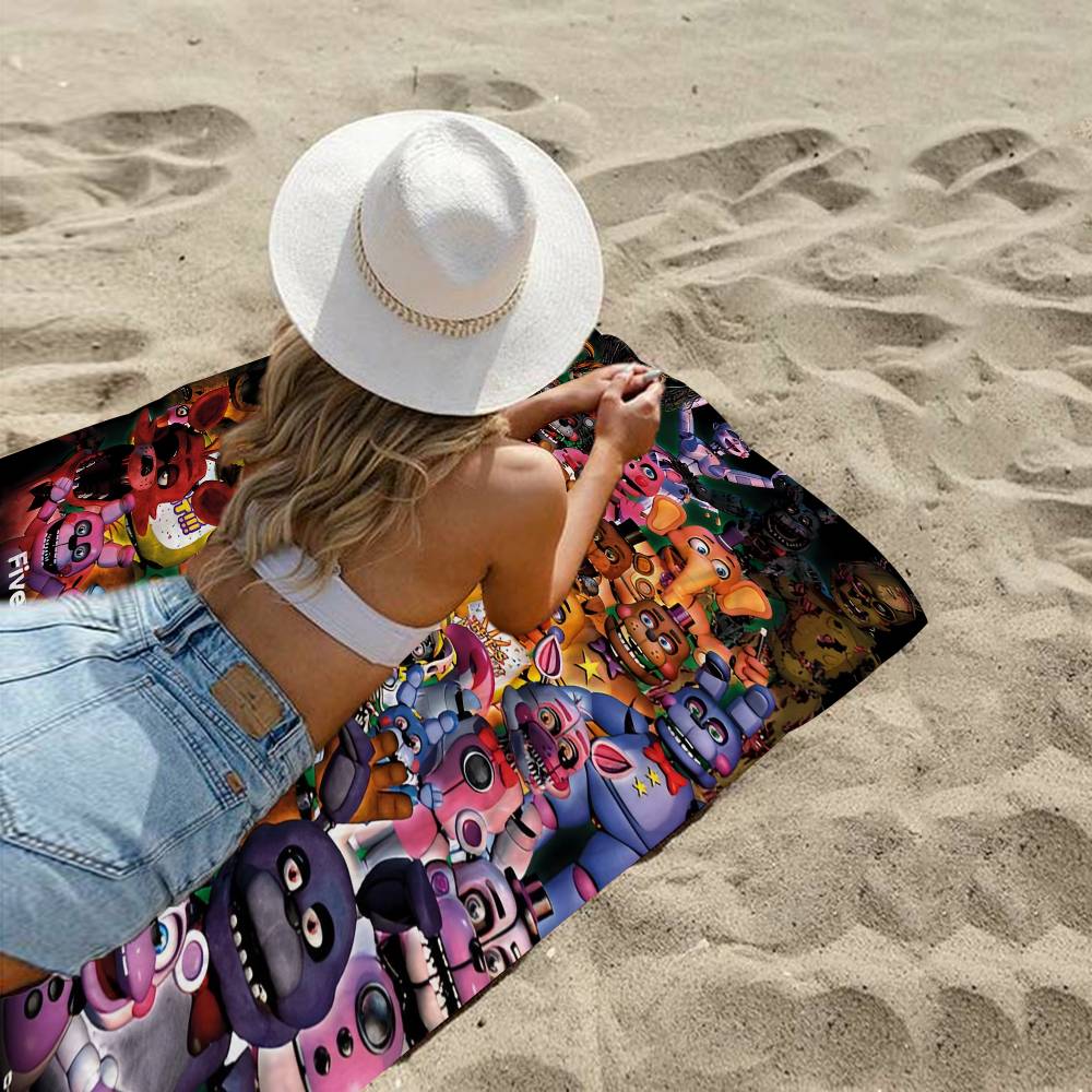 F-Five N-Nights At F-Freddys Game Beach Towel Colorful Bath Towels For Girl Microfiber Quick Dry Sand Free Beach