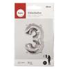 Ballon Chiffre 3, 40cm, 1pce. , argent