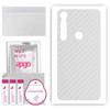 apgo Protective Skin Sticker for the Back Compatible with Motorola Moto G8 Plus, Wrap Film, Foil, Vinyl - Pattern Transparent Carbon
