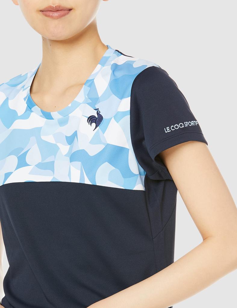 Coq Short Sleeve Game Tennis Practice Sweat Quick UV Protection Thermal BL S [Le Sportif] Shirt, Match, Official, Absorbent, Drying, (UPF50+),