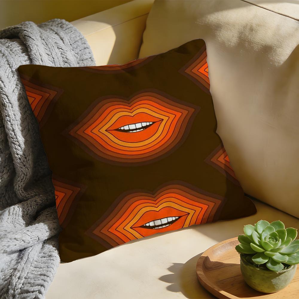 Cushion Cover Washed Linen Soft Breathable Decorative Case For Sofa Home Rainbow Series Geometric Print Pillow cover