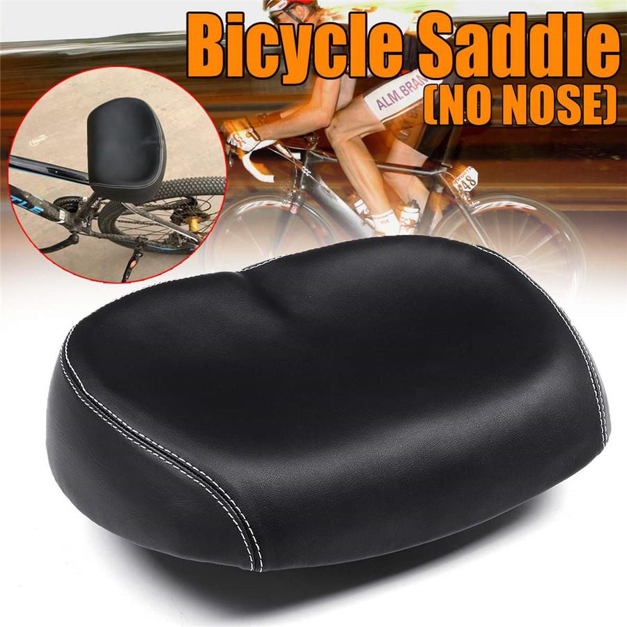 Breathable Bicycle Extra Comfort Wide Big Bum Seat Cushion Saddle Seat Pad Black