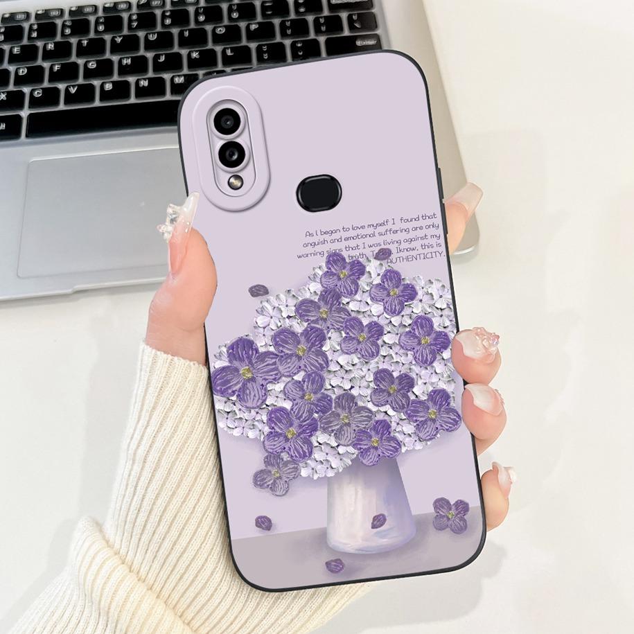 Чехол для телефона Samsung Galaxy A10 A10S M01S Модный цветочный задний чехол Жидкий силиконовый протектор на Samsung A 10 Ударопрочный Funda
