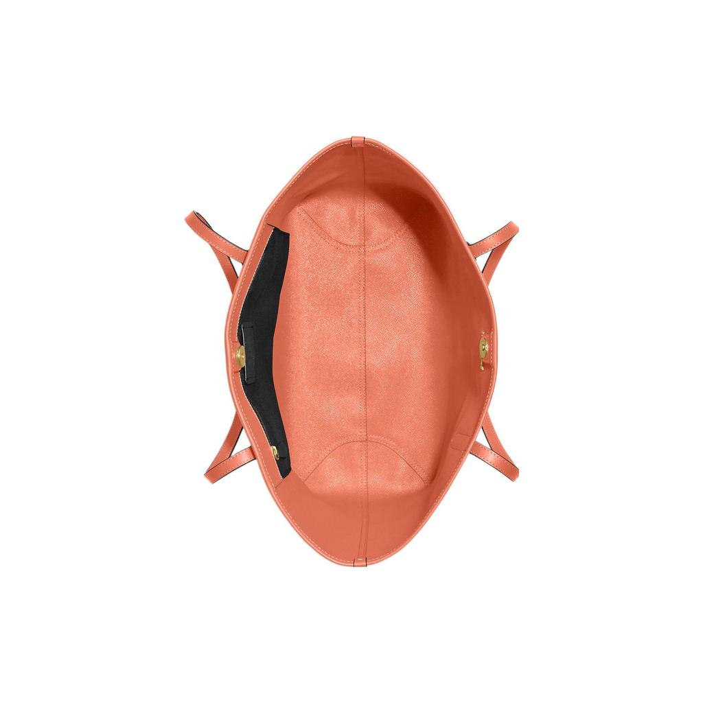 New COACH City PVC Tote Bag Shopping Bag Handbag Shoulder Bag Large Size Women's Khaki With Light Coral 5696-IMVH0