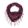 Silk Houndstooth Tactical Desert Scarf with Tassels for Outdoor Use