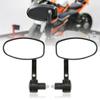 Motorcycles Handlebar End Adjustable Rearview Mirror Reflector Convex Mirror For 7/8" 22mm Bar End Electric Vehicle 2pcs