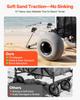 Beach Dolly with Big Wheels for Sand, 505 x 374 mm Cargo Deck, Folding Sand Cart with 320 mm Balloon Wheels, 75 kg Load Capacity, 860-1160 mm