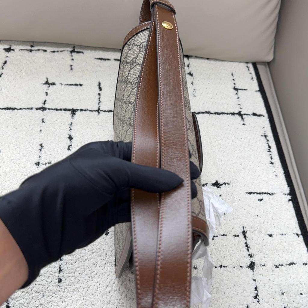 [Pre-Owned] Horsebit 1955 Logo Canvas And Leather Saddle Bag - Excellent #1JOJYQT