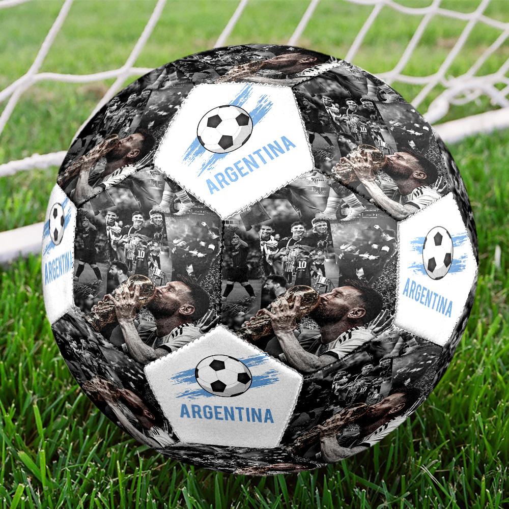 Messi 10 Number Argentina'S World Cup Glory Size 5 Soccer Ball Machine Sewn Indooroutdoor Training And Matches Perfect Commemorative Gift For Soccer L