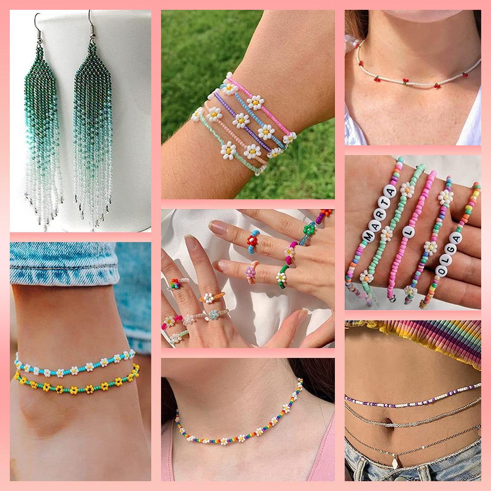 Aoresac Набор для изготовления браслетов из глиняных бусин/плоские круглые глиняные бусины диаметром 3-4 мм для изготовления ювелирных изделий с подвеской