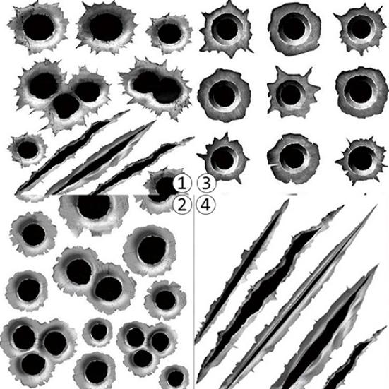 Водонепроницаемый автомобильный Стайлинг Shothole Scratch 3D поддельный автомобиль забавные наклейки на шлем наклейки