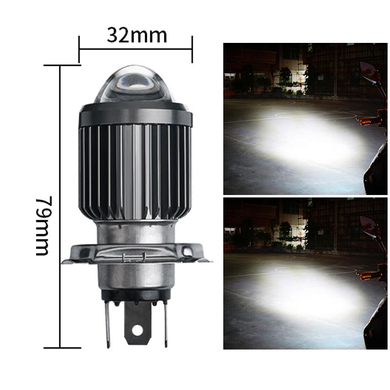 H4 H6 12V LED Motorcycle Headlight Bulb Moto Spotlights CSP Lens White Yellow High/Low Beam Lamp Scooter Accessories Fog Lights