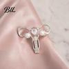 Golden Tone Brooch Uterus with Rhinestone Faux Pearl, Human Organ Lapel Pin, Female Accessory Hollow Shaped Jewelry for Coats Sweaters Scarves Body