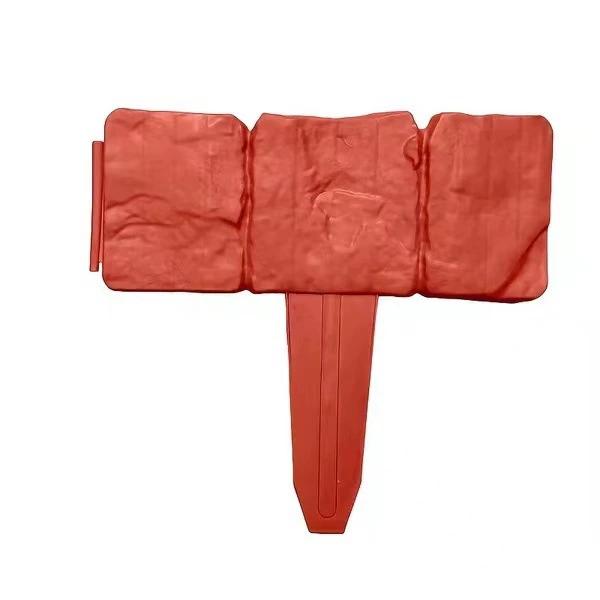 Garden Edging Border Gardening Lawn Fence Plastic Cobblestone Effect Lawn Trimming 4 Pcs of Foldable Stitching Grey Orange