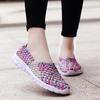 Women Sneakers Summer Breathable Lightweight Slip On Women Flat Shoes Female Loafers Manual Woven Shallow Women Casual Shoes
