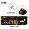Large Congrats PHD Banner Phinished Garden Backdrop Banner PHD Graduation Lawn Sign Congrats Degree Graduation Party Outdoor Indoor Decorations, 72 x