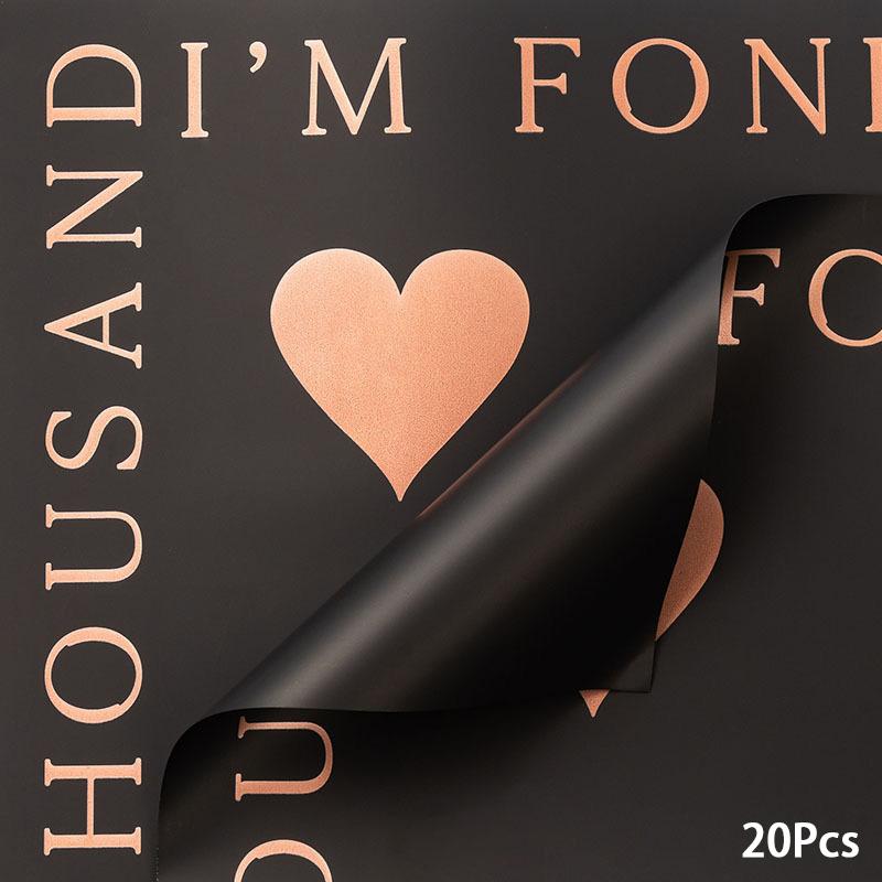 20 листов пластиковой бумаги, английские буквы, узор, цветочная упаковка, цветочный упаковочный материал, водонепроницаемый