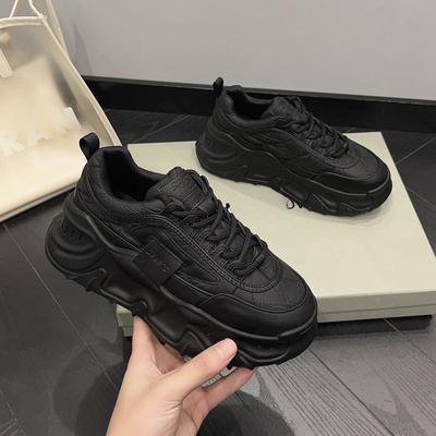 Женские черные туфли Новые туфли на платформе Muffin, увеличивающие рост Женские белые туфли Повседневные спортивные кроссовки