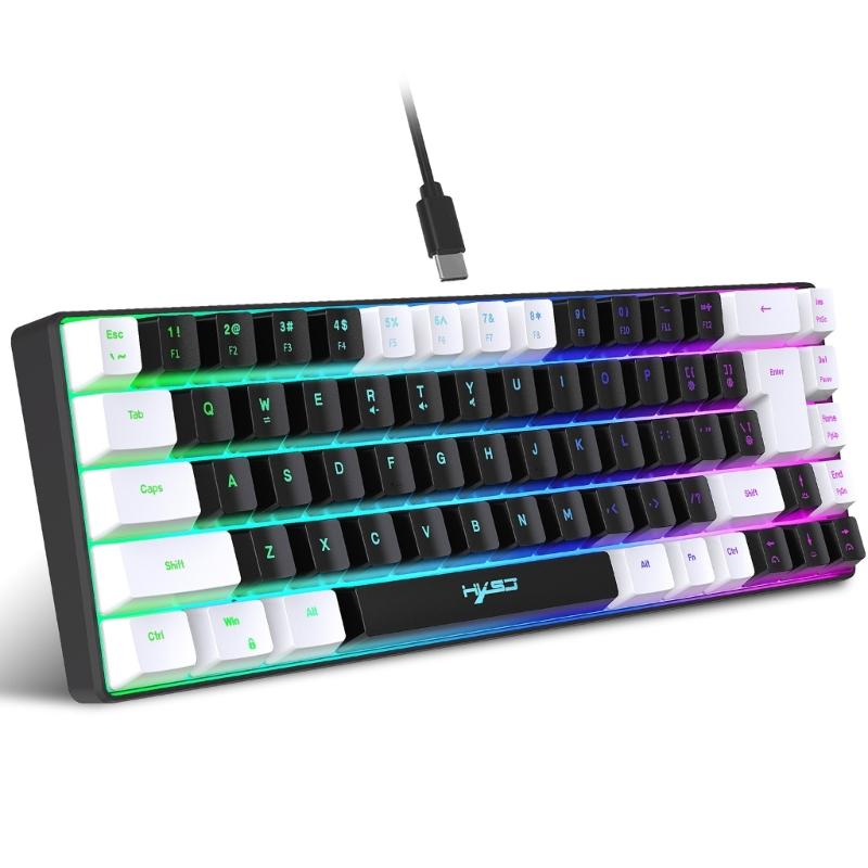 Мембранная игровая клавиатура V200, 68 клавиш, 20RGB-подсветка, мембранная клавиатура, кабель USB TypeC для геймеров и офисных работников