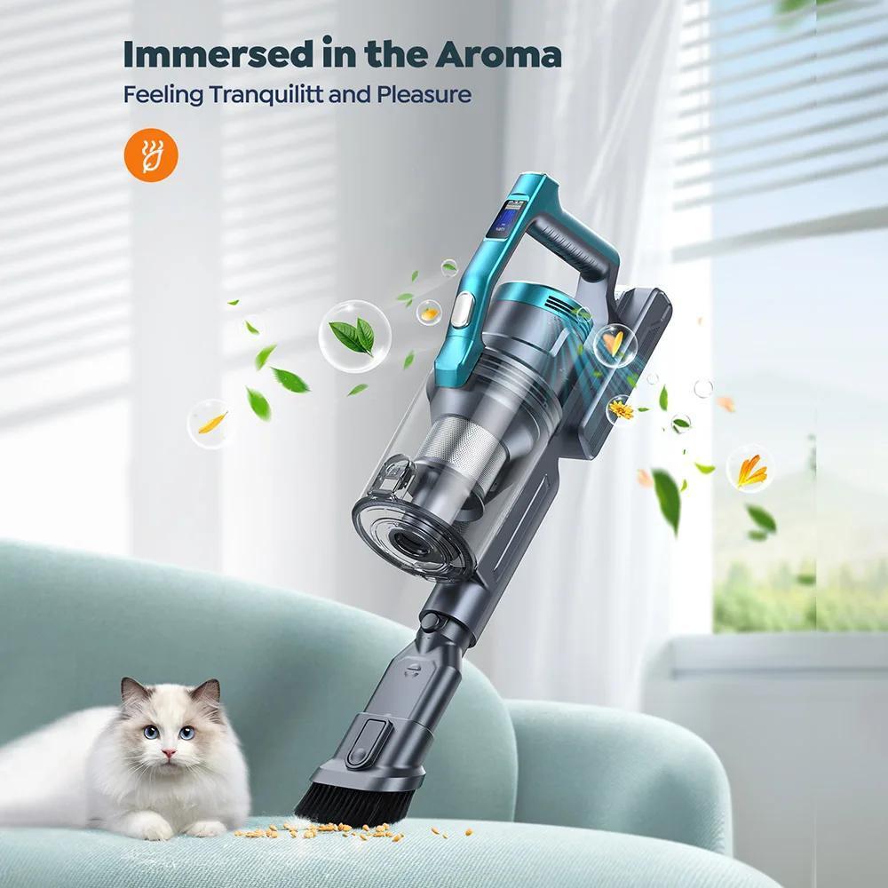 VC60 Convenient Smart Cordless Vacuum Cleaner, 38kPa Suction, 55min Runtime, Smart OLED Display, 7*2500mAh lithium battery, 4-5 Hours charges