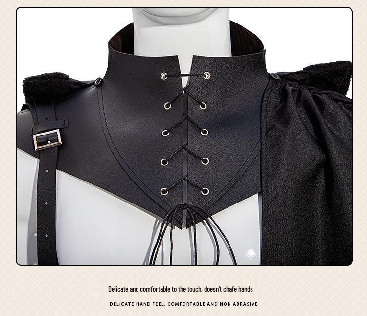 Мужской средневековый костюм вампира-демона - Шарф, Хэллоуин, Косплей, Сценическое выступление, Вечеринка, Плащ