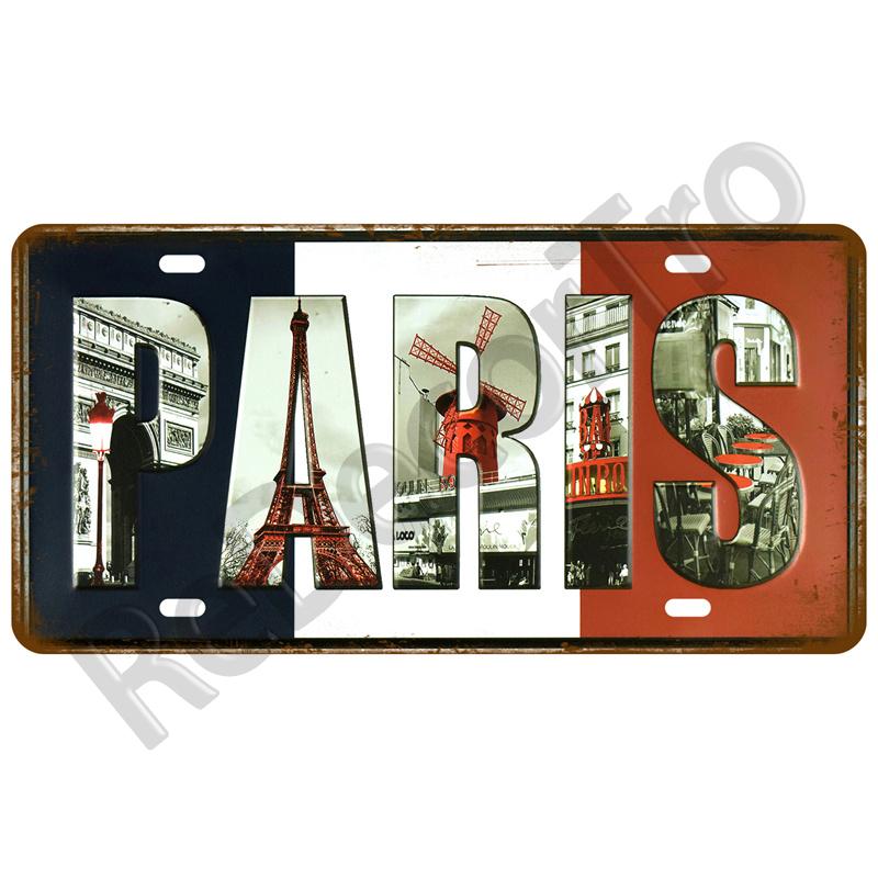 Famous City Art Plate Poster Metal Sign Vintage Home Decor Retro Metal Tin Signs Pub Club Bar Car Garage Wall Art Home Decor