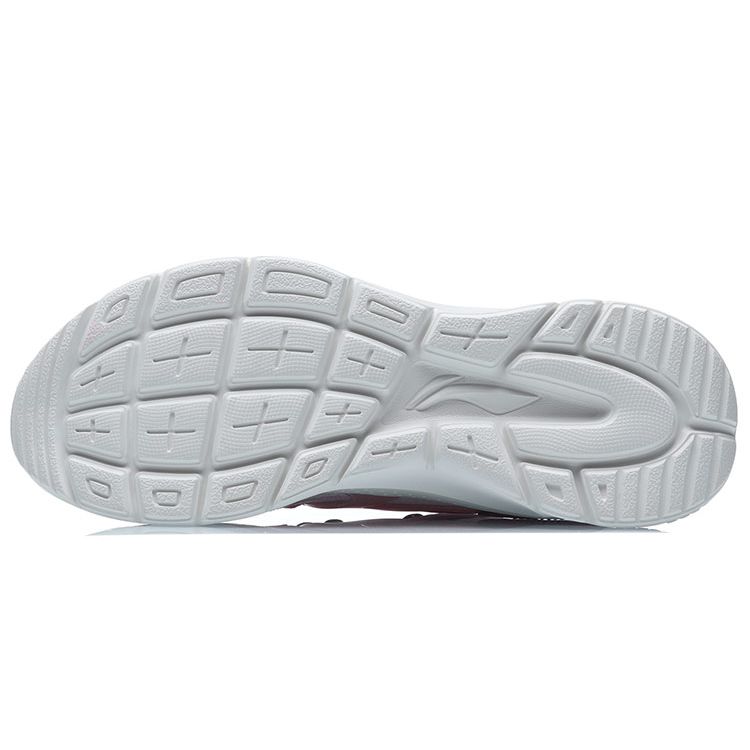 Li Ning Flow Cloud Non-Slip Wear-Resistant Low-Top Running Shoes Women Sneaker White Pink AGLR036-2