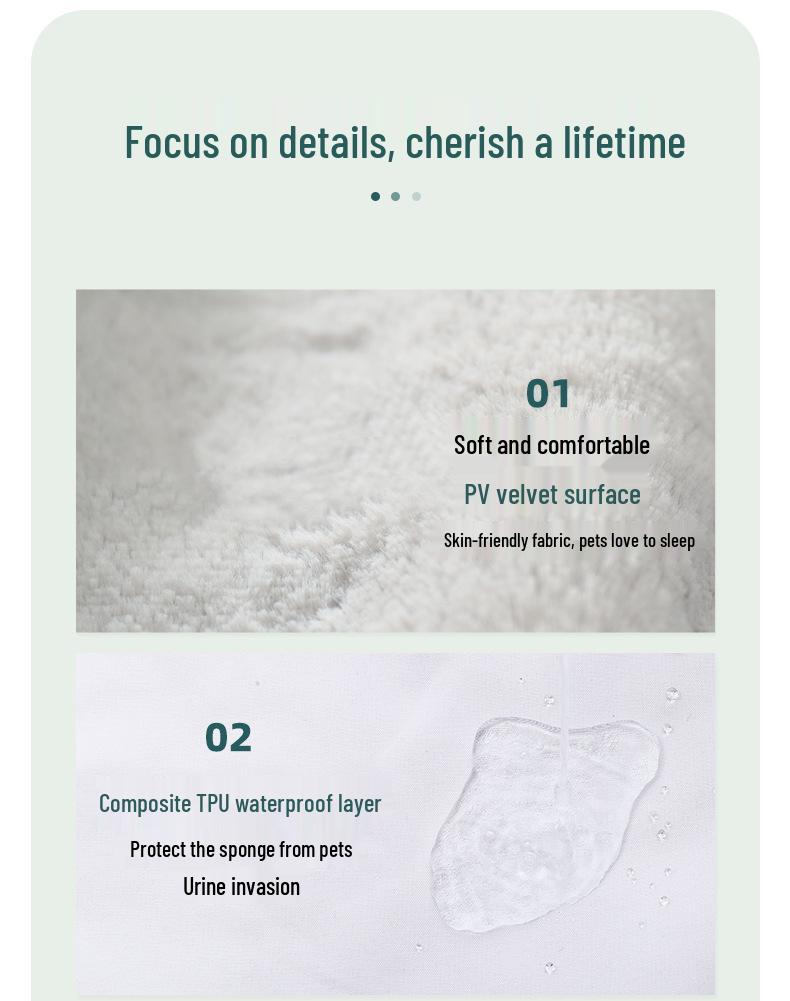 Всесезонный устойчивый к укусам коврик для питомца: Моющаяся Нескользящая Подушка для Собак и Кошек