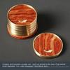 Pure Copper Teacup Holder Blackwood Coaster Household Kung Fu Tea Set Tea Ceremony Utensils Heat Insulation Tea Mat 6 Pieces
